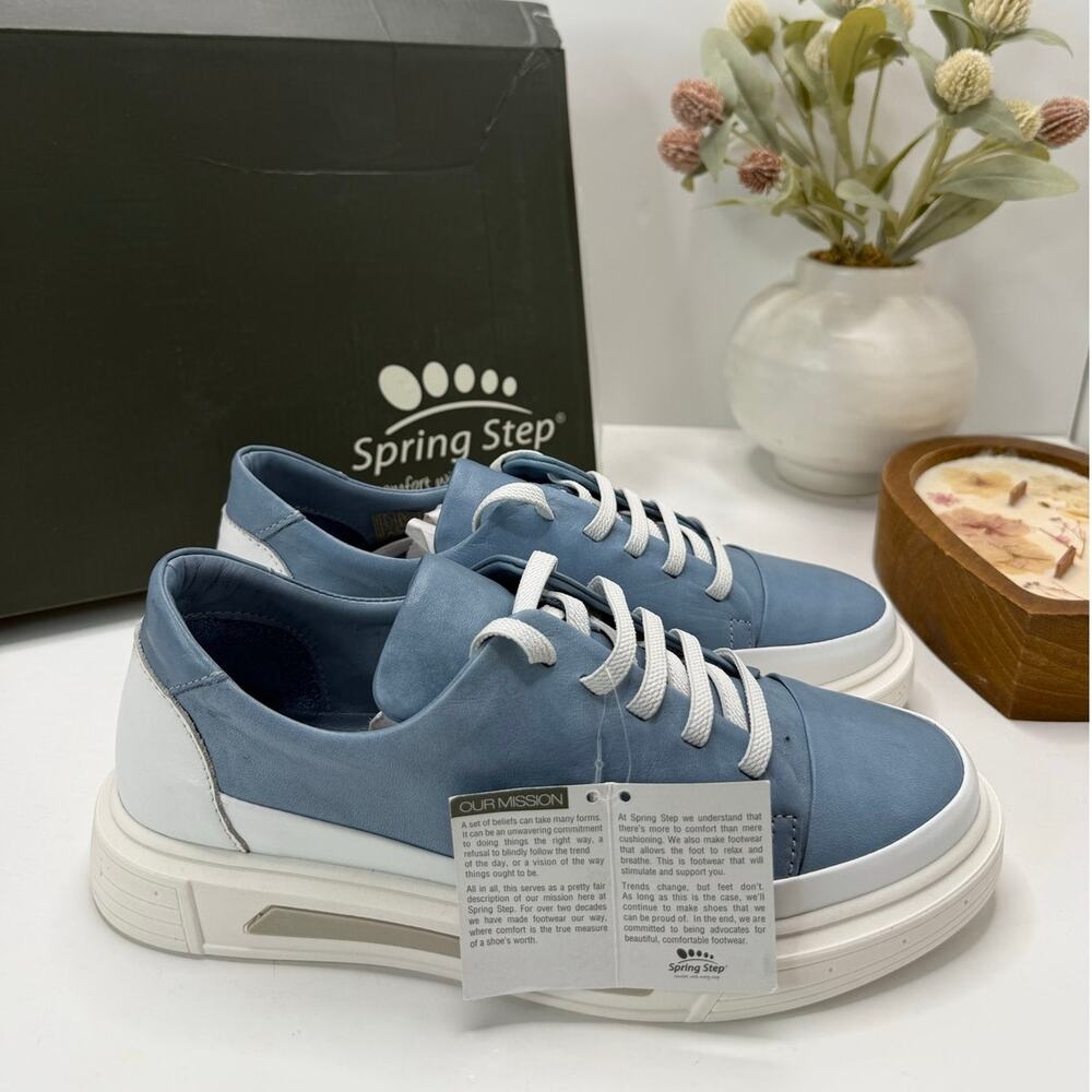 Spring Step Dune Platform Sneaker Blue Women's 7.5/EU 38 NWB FLAW - Picture 3 of 11